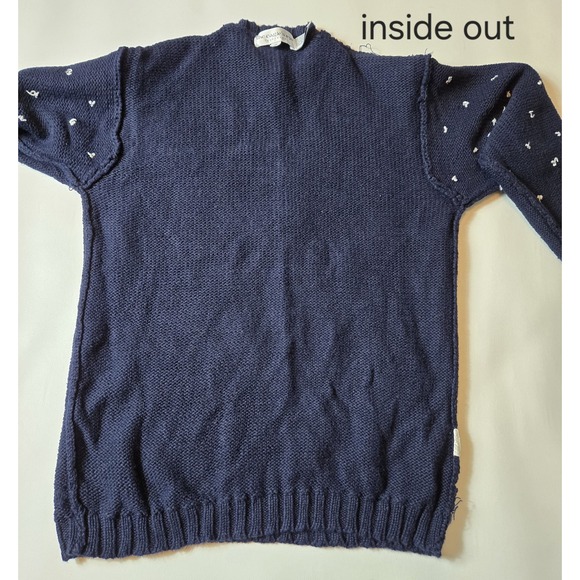 Vintage 1992 Eagle's Eye Morton Salt Girl Hand Knit Pullover Sweater Size M Vtg - Picture 14 of 16